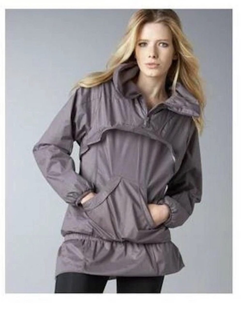 Stella McCartney Purple-Gray Hooded Anorak Pullover